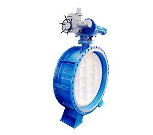 Triple eccentric flange butterfly valve with PTFE